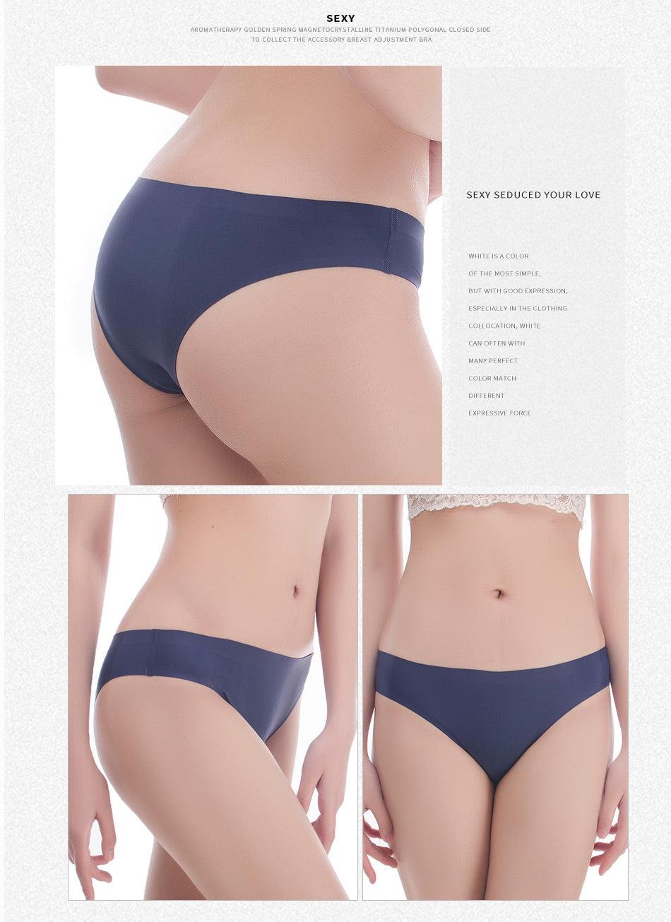 2 Pack Underwear Panties Seamless Big Size Low Rise Sexy Women Ice Silk Bikini Briefs Solid T-Back Tanga Lingerie The Clothing Company Sydney