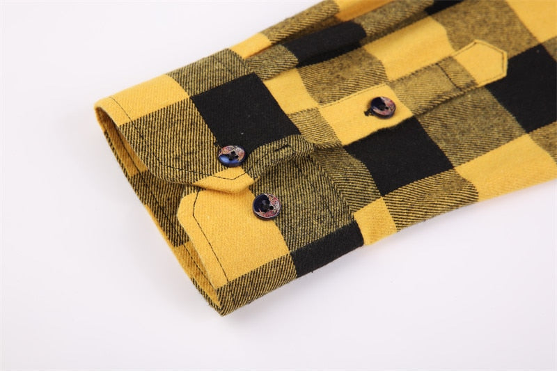 Men's Plaid Flannel Shirt Spring Autumn Regular Fit Casual Long-Sleeved Shirts The Clothing Company Sydney