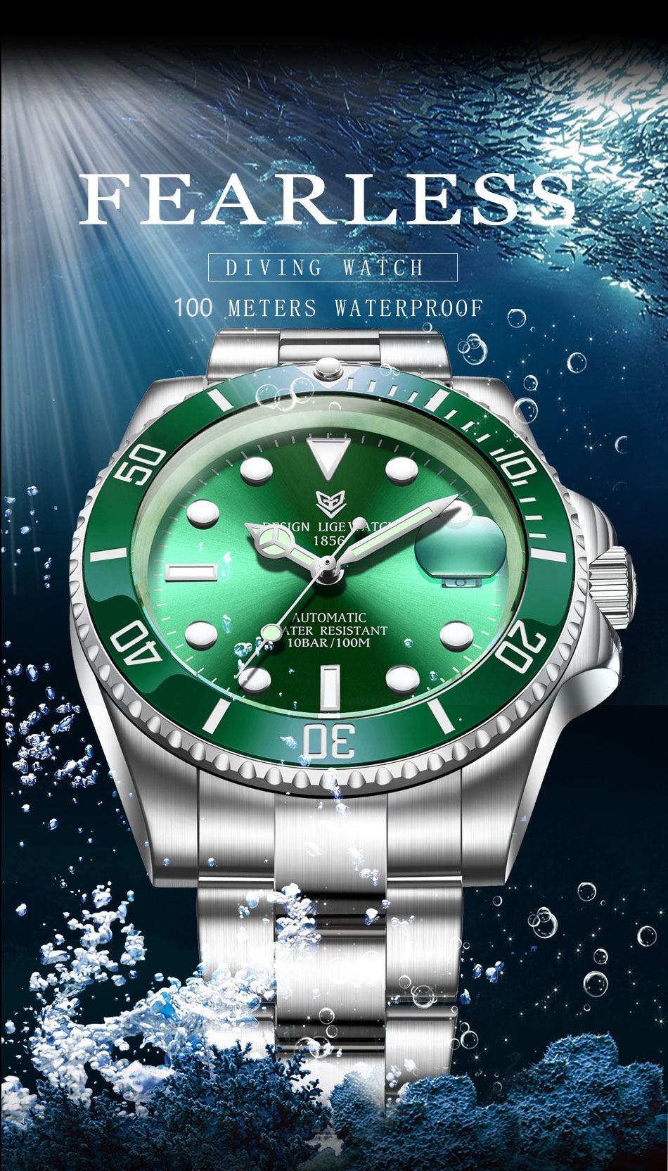 Mens Automatic Mechanical Tourbillon Clock Fashion Sport Diving Watch 100ATM Waterproof Luminous Watches The Clothing Company Sydney