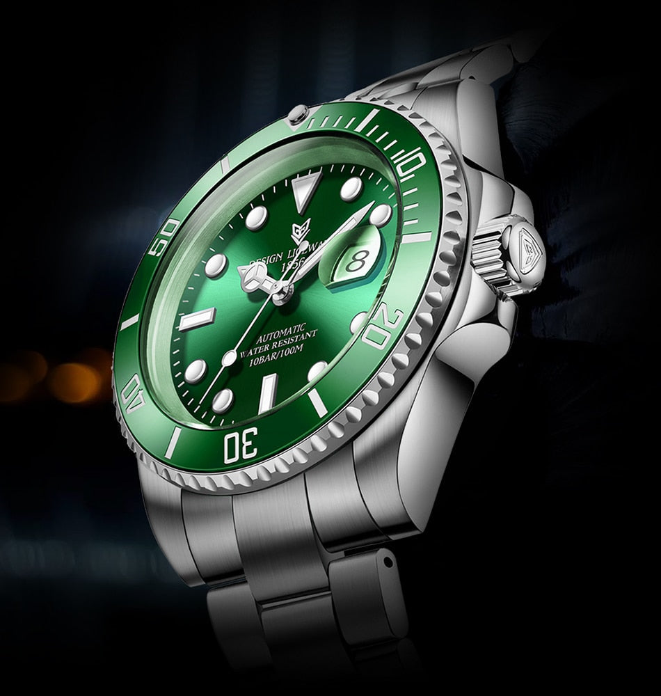 Mens Automatic Mechanical Tourbillon Clock Fashion Sport Diving Watch 100ATM Waterproof Luminous Watches The Clothing Company Sydney