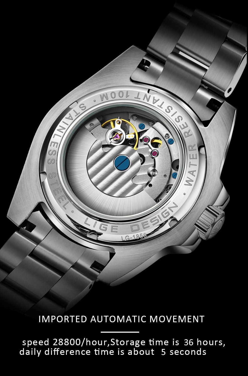Mens Automatic Mechanical Tourbillon Clock Fashion Sport Diving Watch 100ATM Waterproof Luminous Watches The Clothing Company Sydney