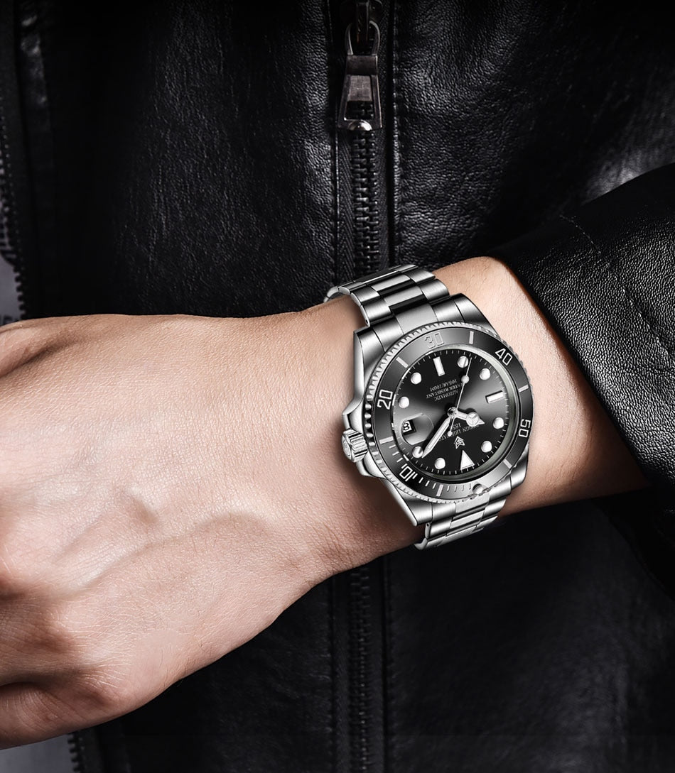 Mens Automatic Mechanical Tourbillon Clock Fashion Sport Diving Watch 100ATM Waterproof Luminous Watches The Clothing Company Sydney