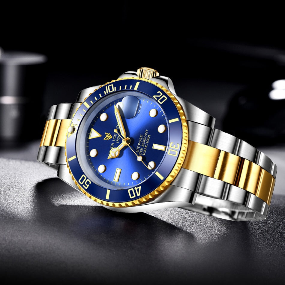 Mens Automatic Mechanical Tourbillon Clock Fashion Sport Diving Watch 100ATM Waterproof Luminous Watches The Clothing Company Sydney