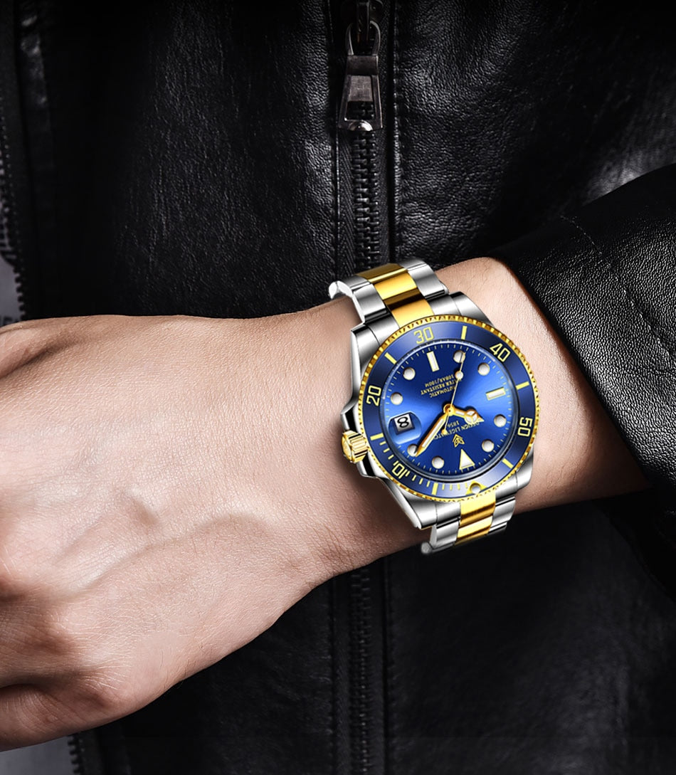 Mens Automatic Mechanical Tourbillon Clock Fashion Sport Diving Watch 100ATM Waterproof Luminous Watches The Clothing Company Sydney