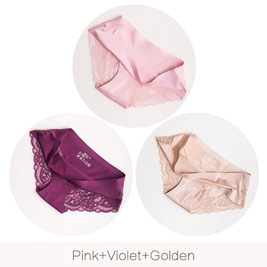 3 pack Women's lingerie Lace Underwear Seamless Panties Brief Ice Silk intimates Underpants Cotton briefs The Clothing Company Sydney