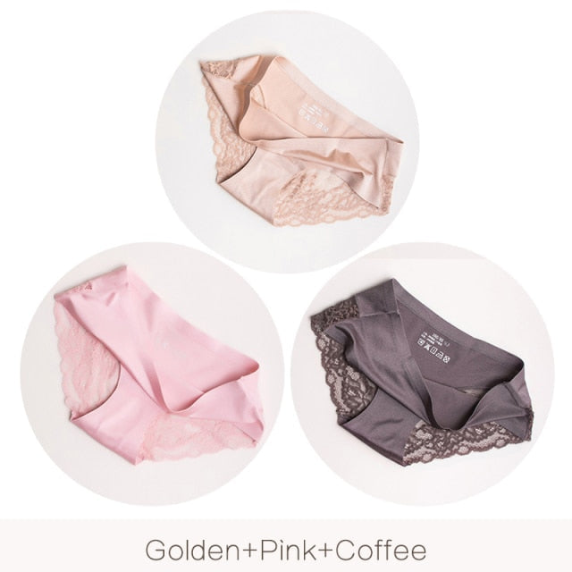3 pack Women's lingerie Lace Underwear Seamless Panties Brief Ice Silk intimates Underpants Cotton briefs The Clothing Company Sydney