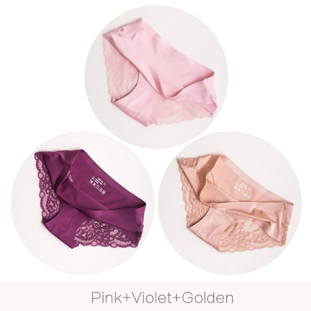 3 pack Women's lingerie Lace Underwear Seamless Panties Brief Ice Silk intimates Underpants Cotton briefs The Clothing Company Sydney