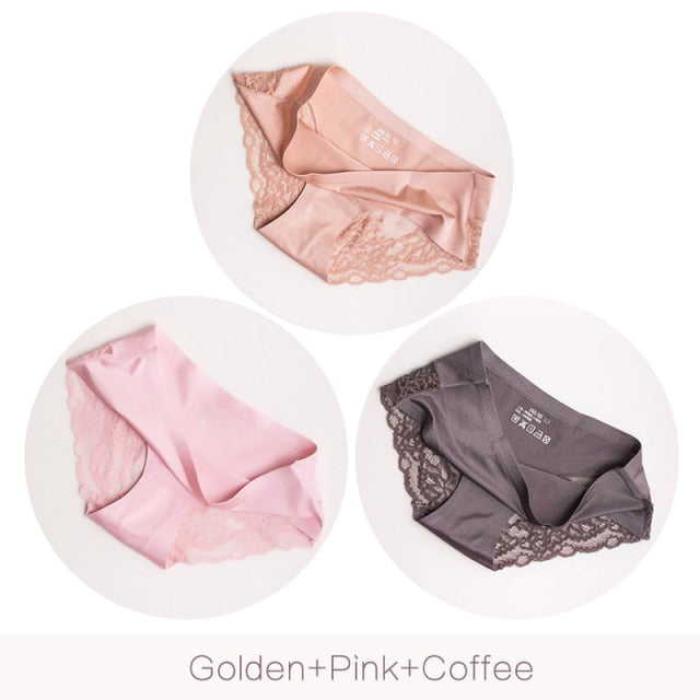 3 pack Women's lingerie Lace Underwear Seamless Panties Brief Ice Silk intimates Underpants Cotton briefs The Clothing Company Sydney