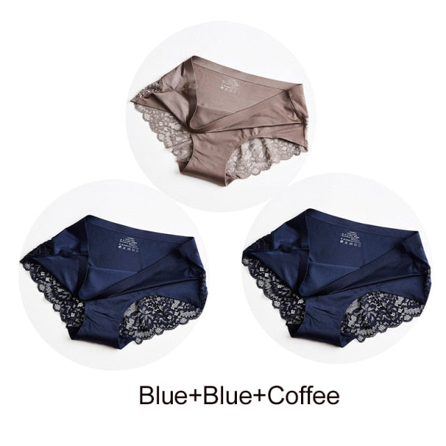 3 pack Women's lingerie Lace Underwear Seamless Panties Brief Ice Silk intimates Underpants Cotton briefs The Clothing Company Sydney
