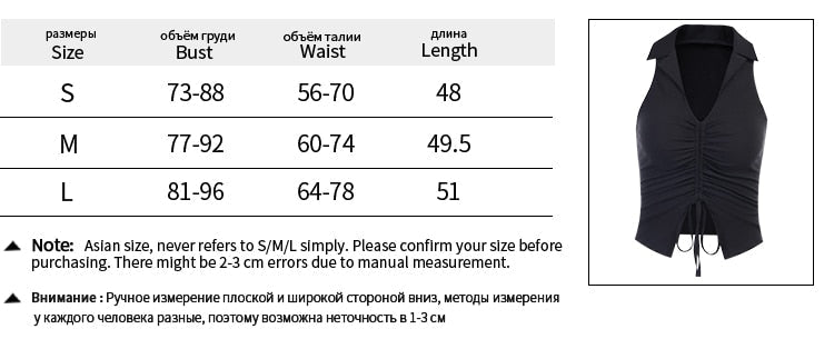 Deep V-Neck Sleeveless Tank Top Women Summer Crop Tops Ruched Drawstring Black Fashion Skinny Elastic Streetwear The Clothing Company Sydney