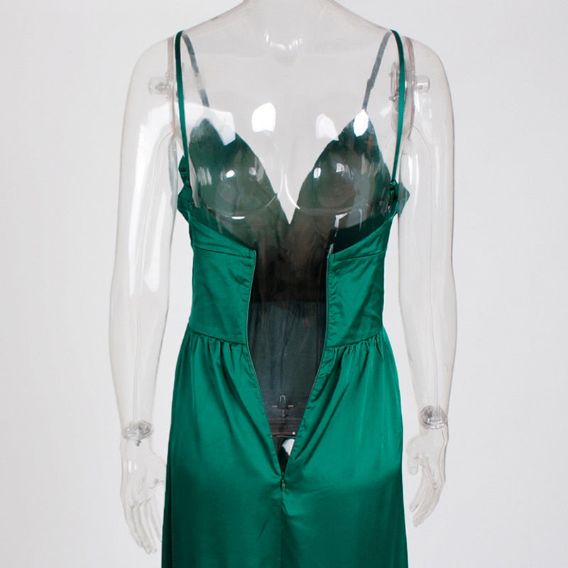 Double Split Green Long Prom Satin V Neck Empire Sleeveless Maxi Summer Red Floor Length Dresses The Clothing Company Sydney