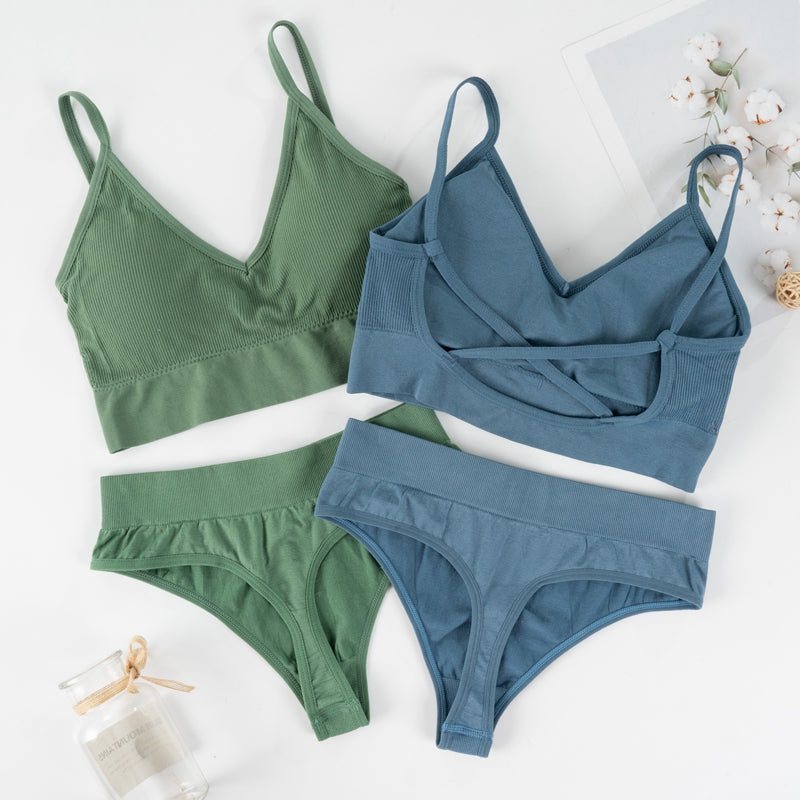 Bra Panties G-String Push Up Bra Crop Top Seamless Underwear Active Bra Thong Lingerie Set The Clothing Company Sydney