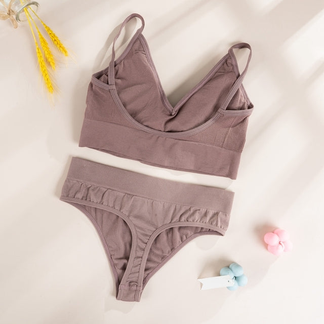 Bra Panties G-String Push Up Bra Crop Top Seamless Underwear Active Bra Thong Lingerie Set The Clothing Company Sydney