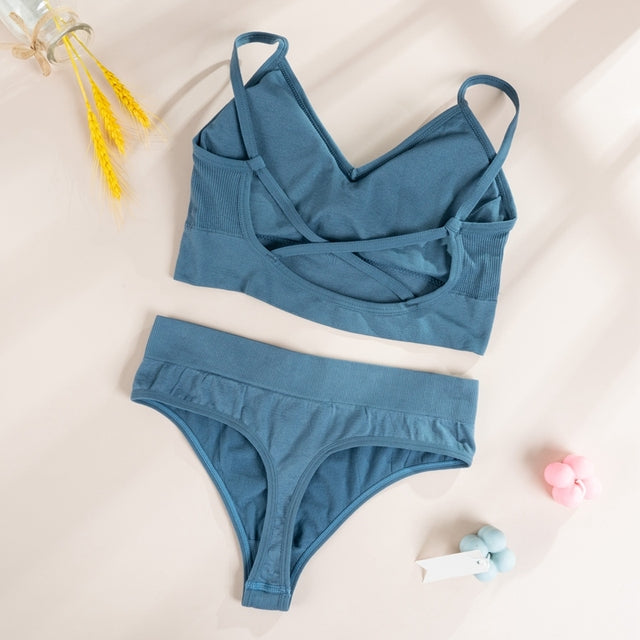 Bra Panties G-String Push Up Bra Crop Top Seamless Underwear Active Bra Thong Lingerie Set The Clothing Company Sydney