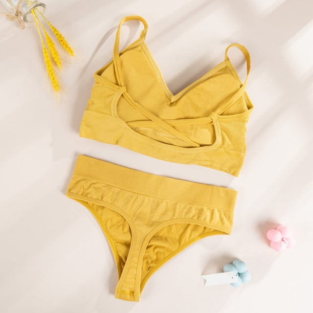 Bra Panties G-String Push Up Bra Crop Top Seamless Underwear Active Bra Thong Lingerie Set The Clothing Company Sydney