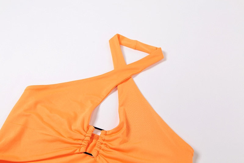 Halter Ruched Bodycon Dress Cut Out Backless Sexy Summer Mini Party Night Club Dress The Clothing Company Sydney