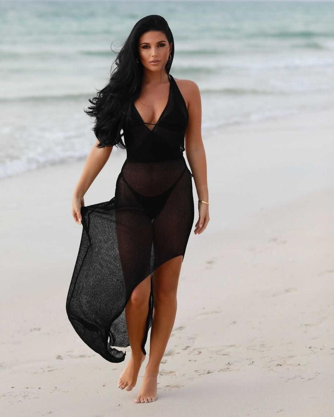 Crochet Beach Maxi See Through Plunge Backless Bandage Sleeveless Lacing Split Long Dresses The Clothing Company Sydney