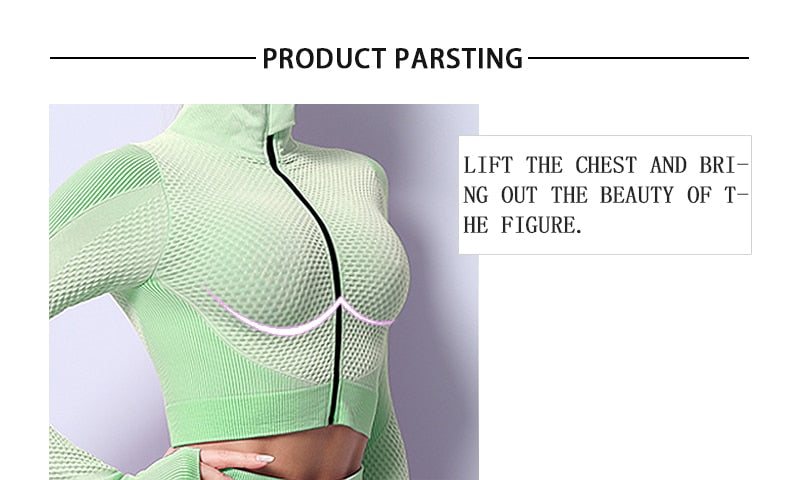 2/3 Piece Seamless Women Yoga Set Workout Sportswear Gym Clothing Fitness Long Sleeve Crop Top High Waist Leggings Sports Suits The Clothing Company Sydney