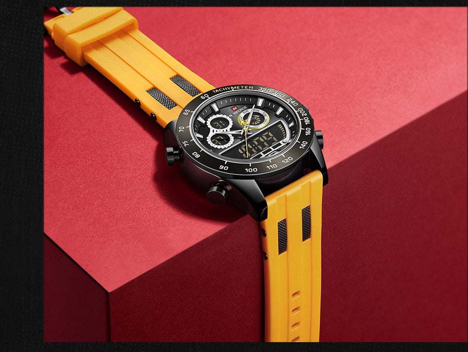 Men's Luxury Brand Digital Military Quartz Wrist Watch Sport Chronograph Silicone Strap Watches The Clothing Company Sydney