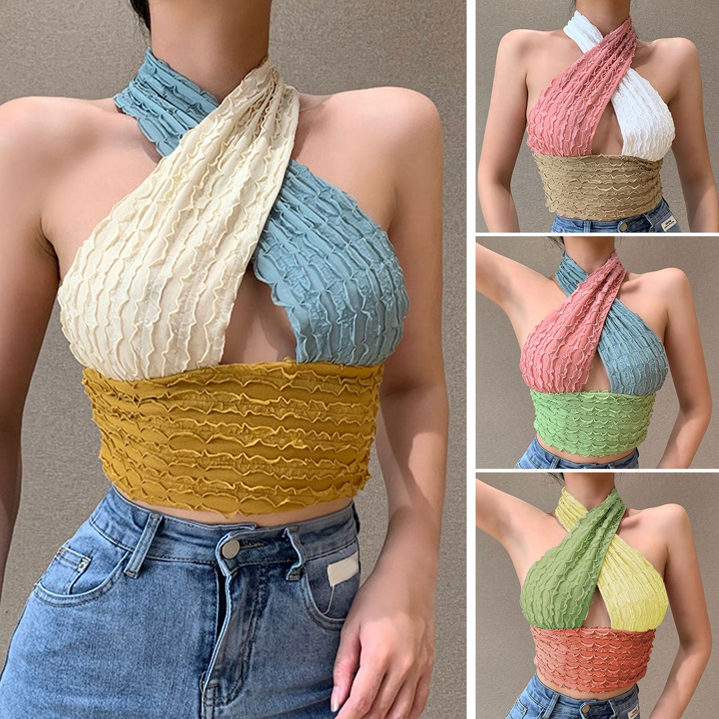 Cross Halter Crop Top Sleeveless Backless Cami Top Hollow Out Sexy Bralette Top The Clothing Company Sydney