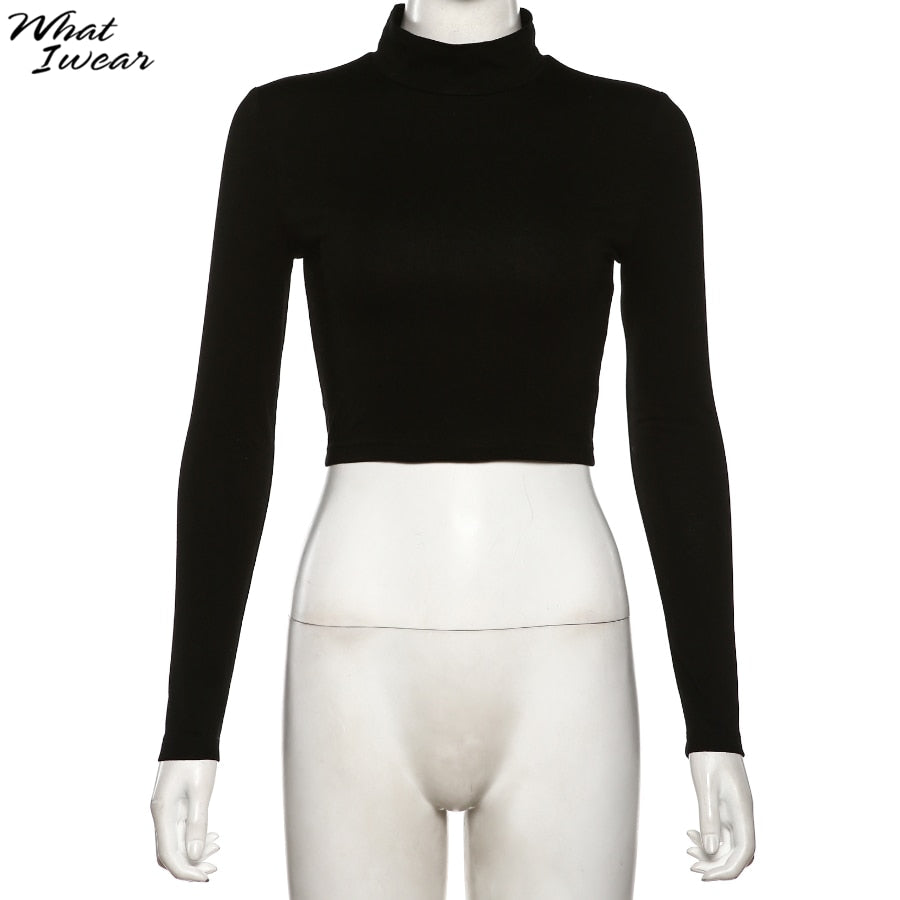 Cotton mix hollow out sexy tshirt bandage backless long sleeve tops slim bodycon streetwear The Clothing Company Sydney