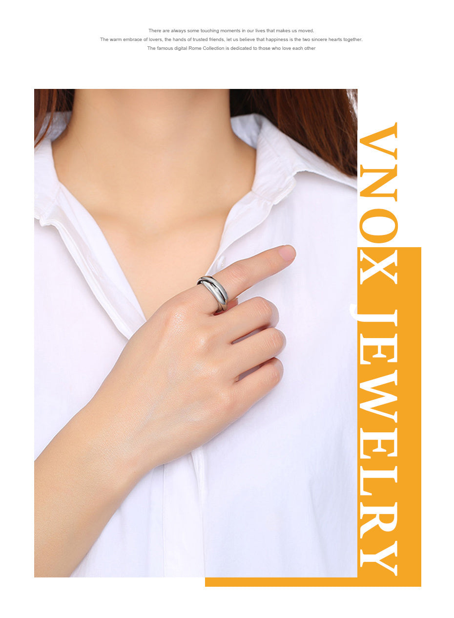 Classic 3 Rounds Ring Sets Women Stainless Steel Wedding Engagement Jewellery The Clothing Company Sydney