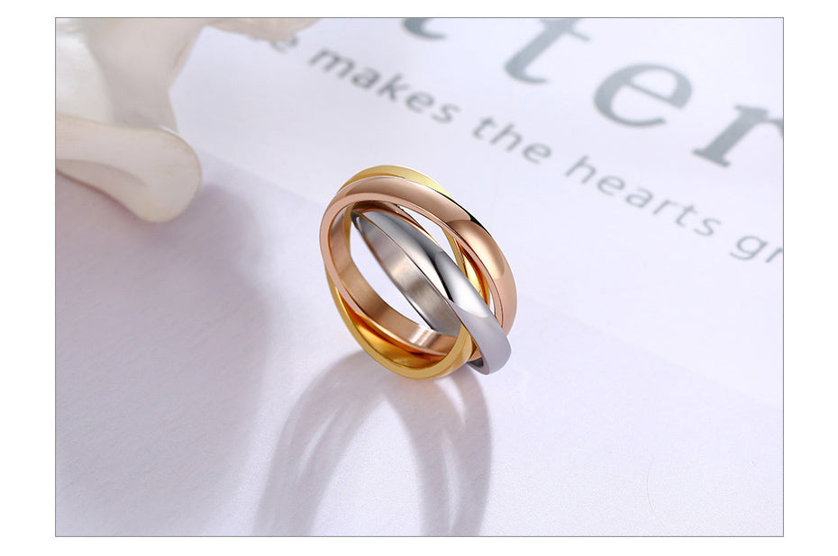 Classic 3 Rounds Ring Sets Women Stainless Steel Wedding Engagement Jewellery The Clothing Company Sydney