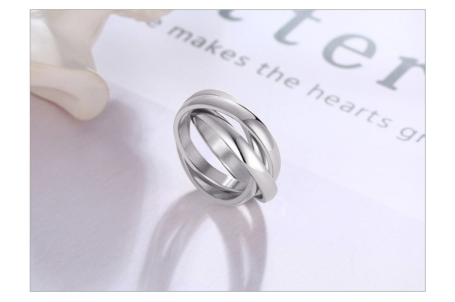 Classic 3 Rounds Ring Sets Women Stainless Steel Wedding Engagement Jewellery The Clothing Company Sydney