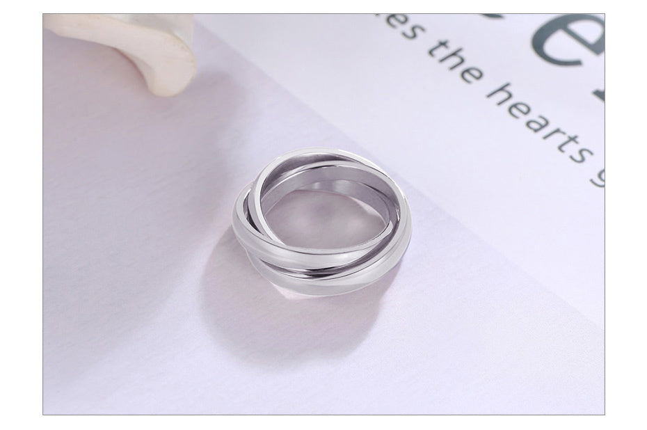 Classic 3 Rounds Ring Sets Women Stainless Steel Wedding Engagement Jewellery The Clothing Company Sydney
