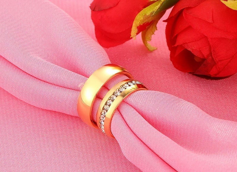 Gold Color Wedding Bands Women Men Stainless Steel Engagement Couple Anniversary Rings The Clothing Company Sydney