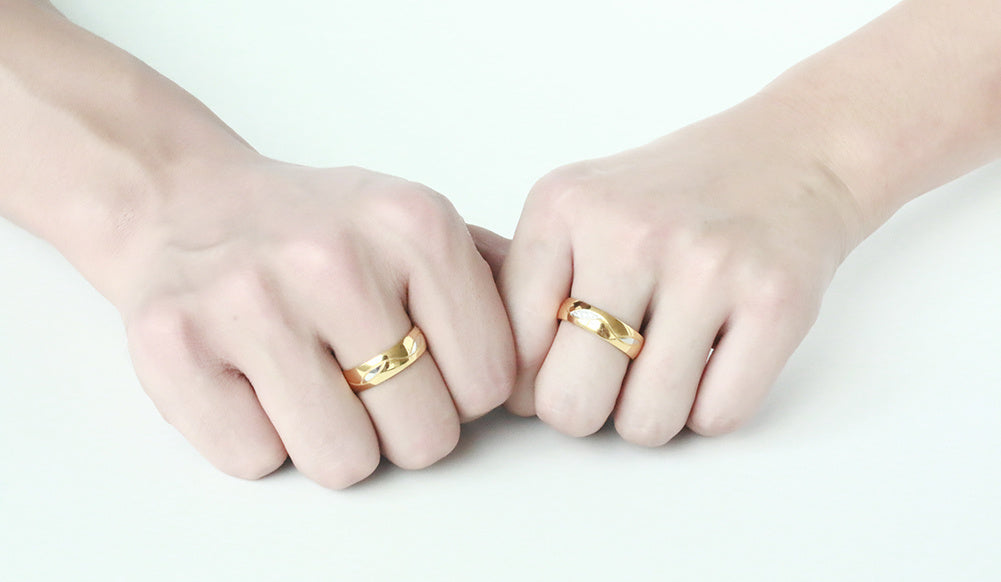 Gold Color Wedding Bands Women Men Stainless Steel Engagement Couple Anniversary Rings The Clothing Company Sydney