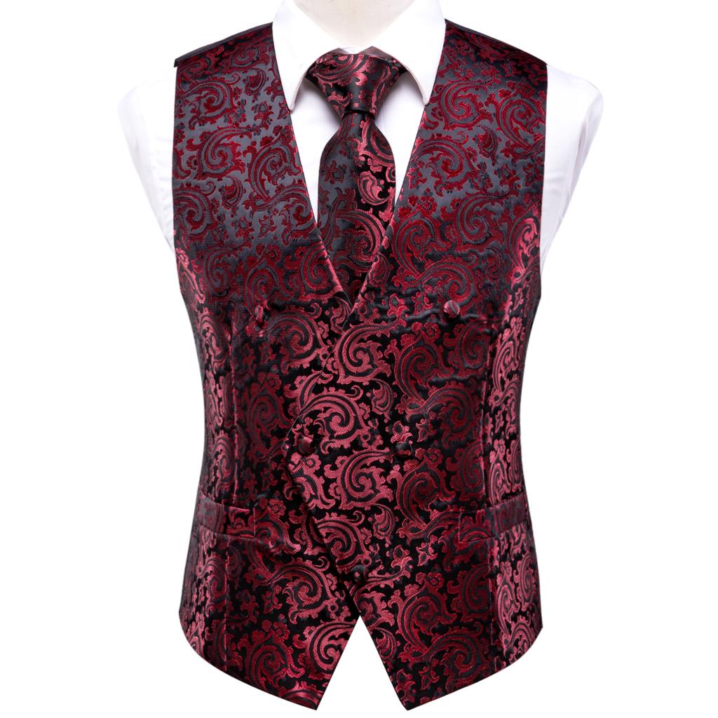 Men's Vests and Tie Business Formal Dresses Slim Vest 4piece Hanky cufflinks for Suit Blue Paisley Waistcoat The Clothing Company Sydney