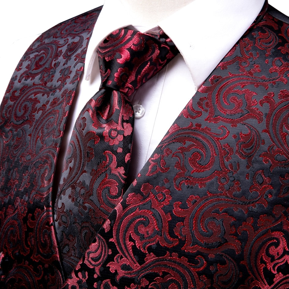 Men's Vests and Tie Business Formal Dresses Slim Vest 4piece Hanky cufflinks for Suit Blue Paisley Waistcoat The Clothing Company Sydney