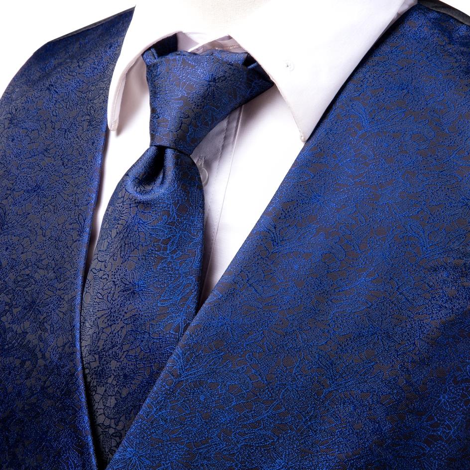 Men's Vests and Tie Business Formal Dresses Slim Vest 4piece Hanky cufflinks for Suit Blue Paisley Waistcoat The Clothing Company Sydney