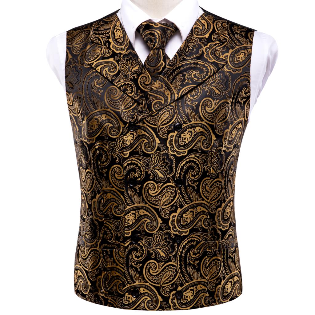 Men's Vests and Tie Business Formal Dresses Slim Vest 4piece Hanky cufflinks for Suit Blue Paisley Waistcoat The Clothing Company Sydney