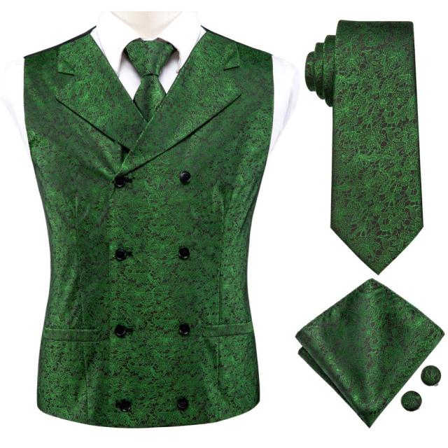 Men's Vests and Tie Business Formal Dresses Slim Vest 4piece Hanky cufflinks for Suit Blue Paisley Waistcoat The Clothing Company Sydney
