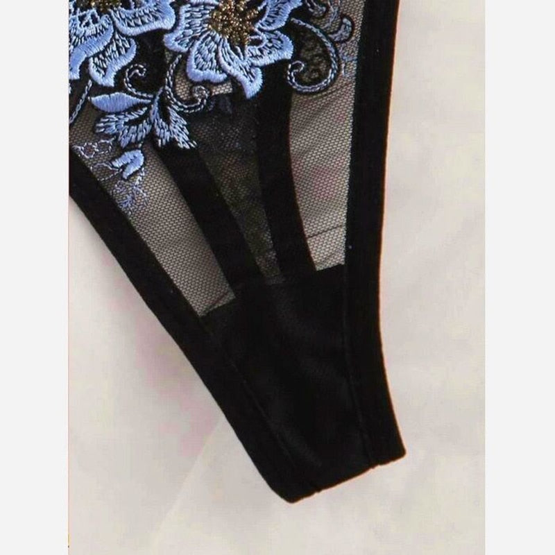 2 piece Floral Embroidery Lace Underwear Set Underwire Push Up Bra Underwear Lingerie Set The Clothing Company Sydney