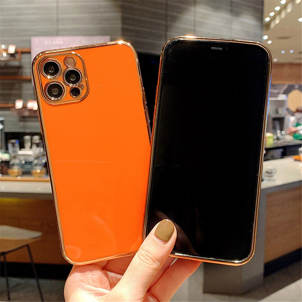 Solid Plating Lens Protection Phone Case For iPhone 12 Pro Max 11 13 Pro Max X XR XS Plus Soft TPU Cover The Clothing Company Sydney