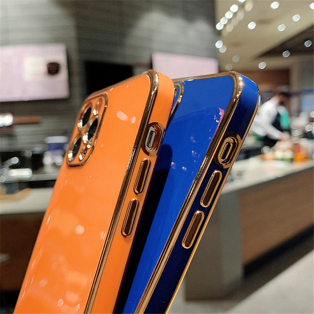 Solid Plating Lens Protection Phone Case For iPhone 12 Pro Max 11 13 Pro Max X XR XS Plus Soft TPU Cover The Clothing Company Sydney