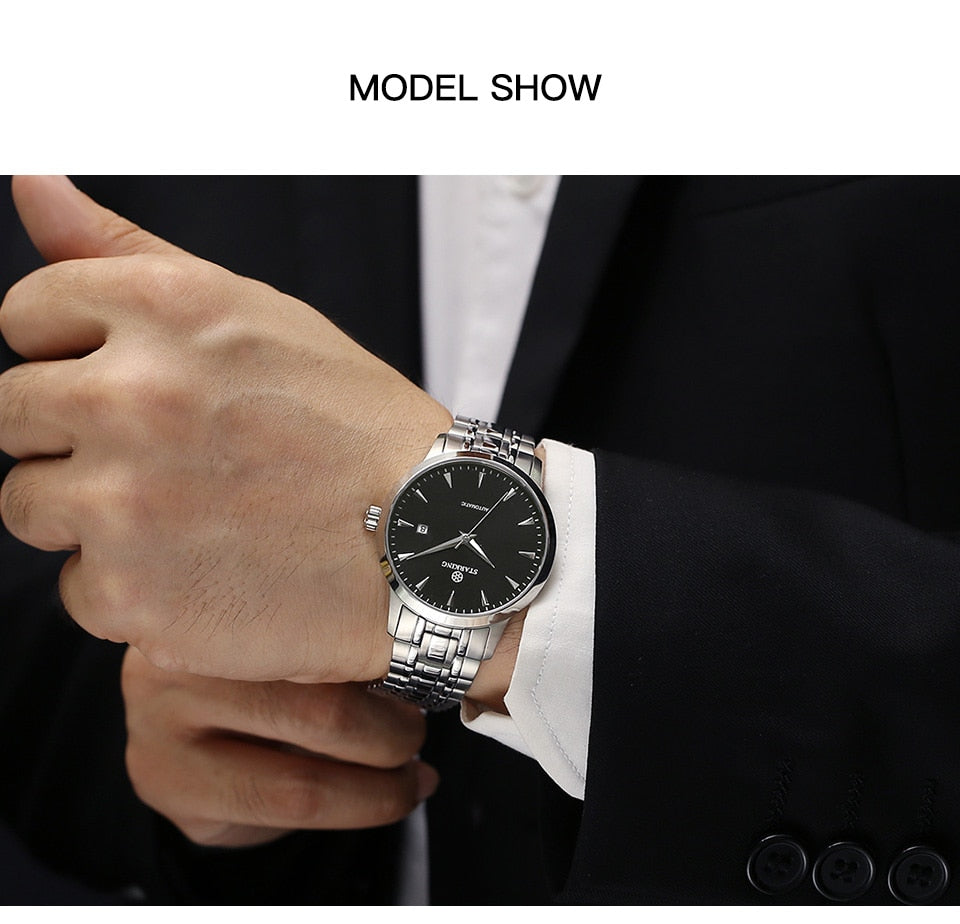 Men's Business Watch 40mm 5Bar Mechanical Watch Simple Sapphire  Ultra Thin Mechanical Watch The Clothing Company Sydney