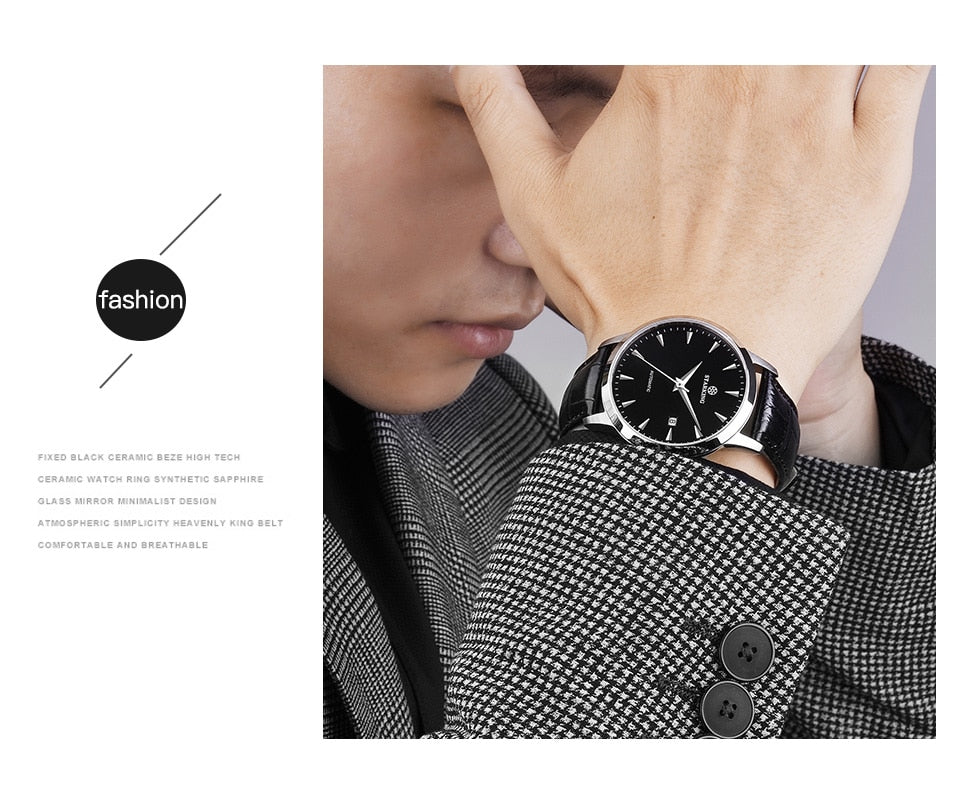 Men's Business Watch 40mm 5Bar Mechanical Watch Simple Sapphire  Ultra Thin Mechanical Watch The Clothing Company Sydney