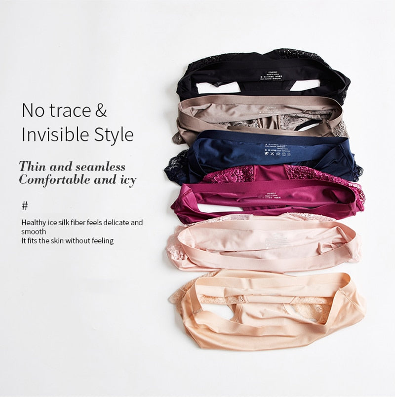 3 Pack Hollow Out Women's Panties Ice Silk Underwear Seamless Solid Sports Briefs Low Waist Underpants Lingerie Set The Clothing Company Sydney