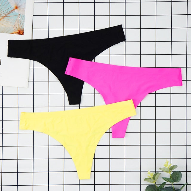 3 pack Seamless Thongs Underwear Panties Ice Silk Sports Intimate Panty G String Underpants The Clothing Company Sydney