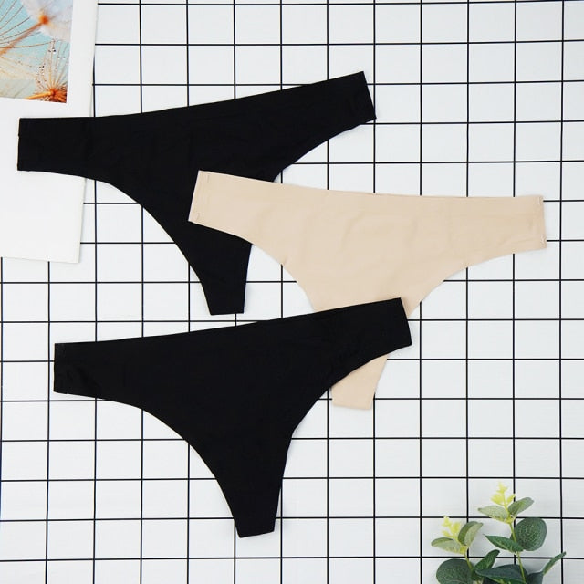 3 pack Seamless Thongs Underwear Panties Ice Silk Sports Intimate Panty G String Underpants The Clothing Company Sydney
