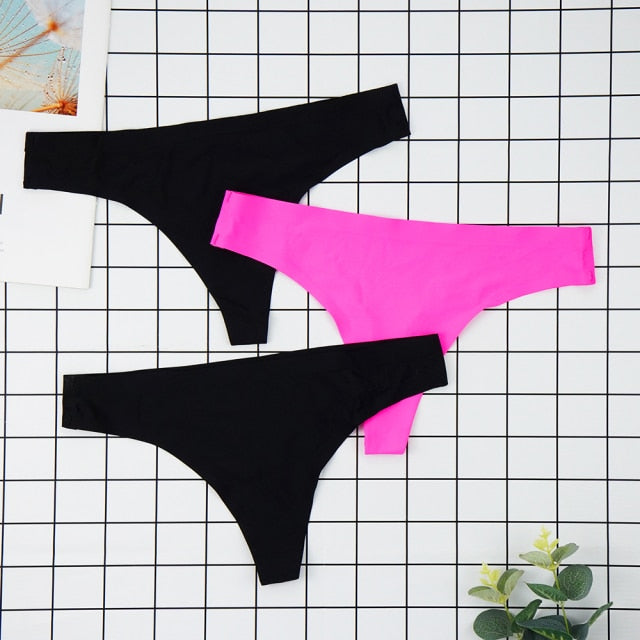 3 pack Seamless Thongs Underwear Panties Ice Silk Sports Intimate Panty G String Underpants The Clothing Company Sydney