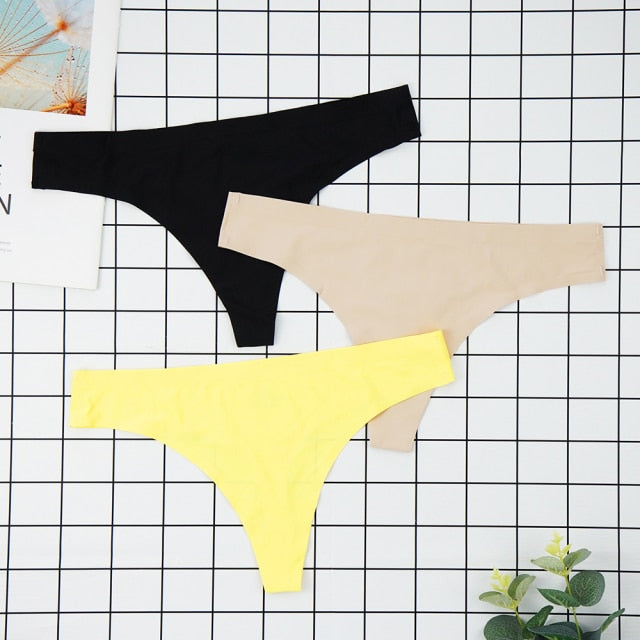 3 pack Seamless Thongs Underwear Panties Ice Silk Sports Intimate Panty G String Underpants The Clothing Company Sydney
