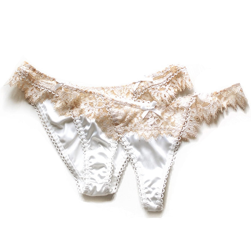 Eyelashes Lace Panties Underwear Low-waist Lingerie Embroidery Breathable G String Intimates The Clothing Company Sydney