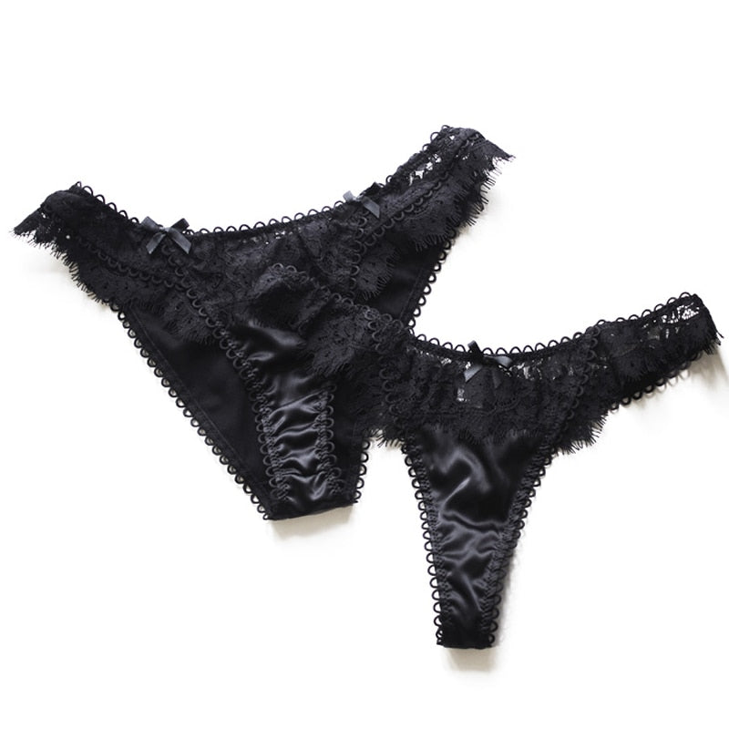 Eyelashes Lace Panties Underwear Low-waist Lingerie Embroidery Breathable G String Intimates The Clothing Company Sydney