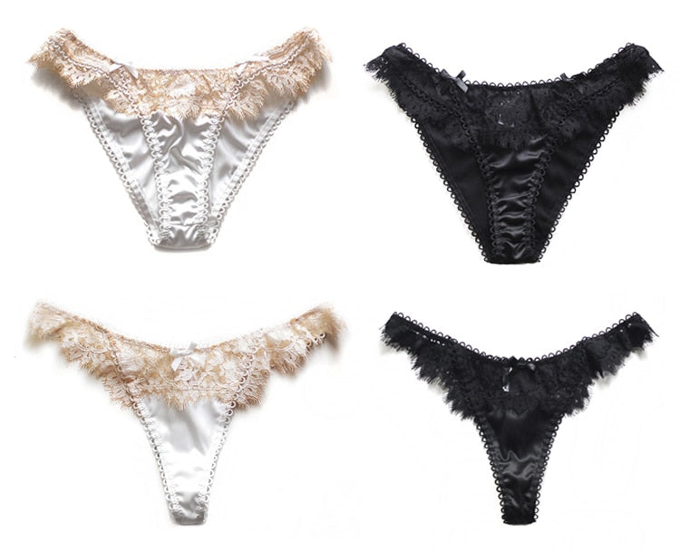 Eyelashes Lace Panties Underwear Low-waist Lingerie Embroidery Breathable G String Intimates The Clothing Company Sydney