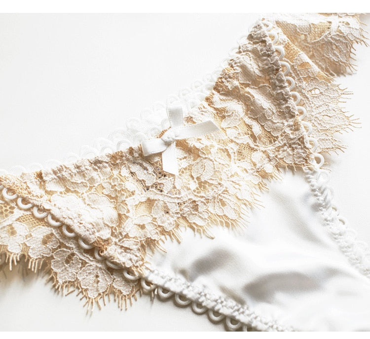 Eyelashes Lace Panties Underwear Low-waist Lingerie Embroidery Breathable G String Intimates The Clothing Company Sydney